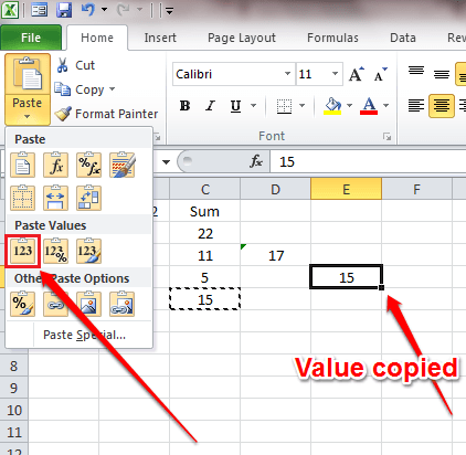 Cara menyalin/ menempel nilai tanpa memasukkan formula di Microsoft Excel