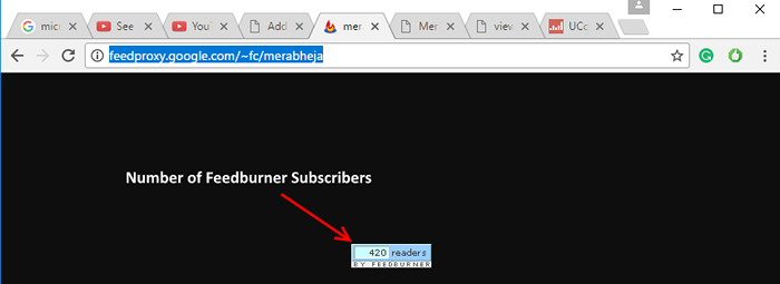 So finden Sie FeedBurner -Abonnentenanzahl eines beliebigen Blogs