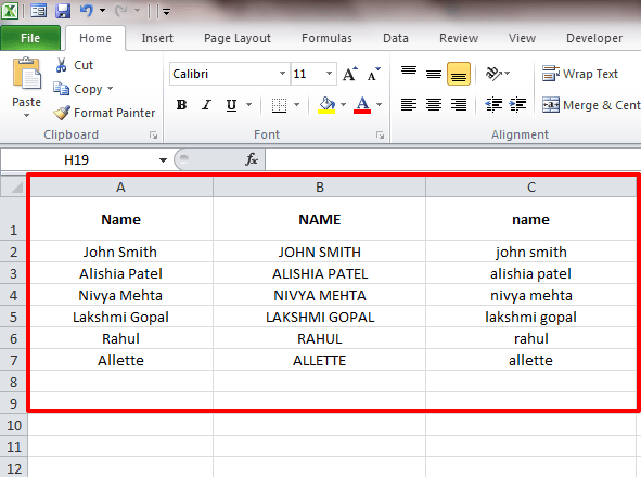Cara memformat teks dalam Excel menggunakan fungsi atas, bawah & betul