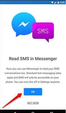 Jak czytać / wysyłać SMS -y z Facebook Messenger na Androidzie