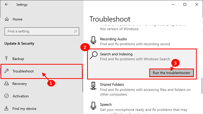 Como redefinir a pesquisa no Windows 10