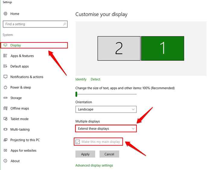 Cómo configurar y configurar múltiples monitores en Windows 10