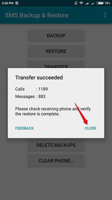 Jak przesyłać dzienniki połączeń / wiadomości SMS z jednego telefonu z Androidem na drugi