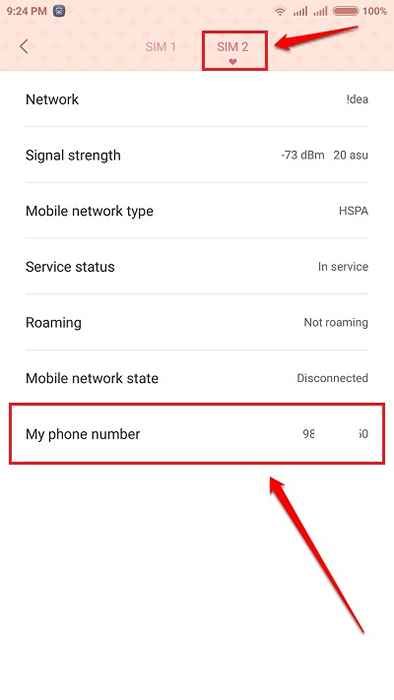 Cara melihat nomor telepon Anda sendiri di Android di jaringan apa pun
