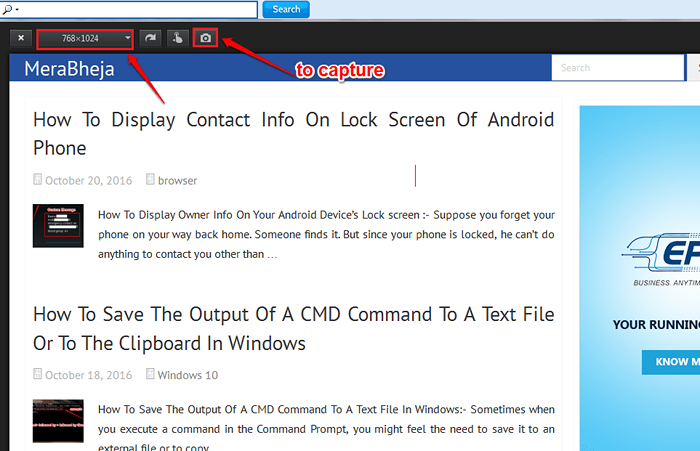Tome capturas de pantalla en los navegadores de Chrome y Firefox sin ninguna extensión
