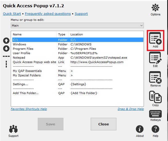 Dostęp do ulubionych folderów z mysią w systemie Windows 10