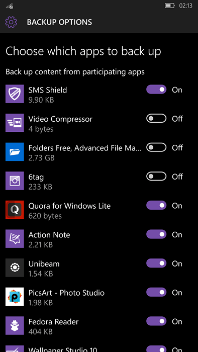 Cadangkan ponsel Windows 10 Anda menggunakan OneDrive