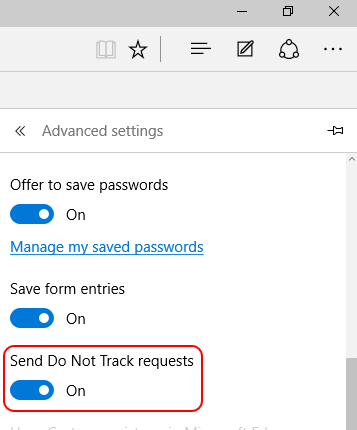 Edge kirim jangan lacak permintaan mengapa dan bagaimana mengaktifkannya