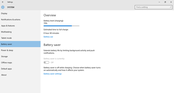 Encontre aplicativos de consumo de bateria usando economia de bateria no Windows 10