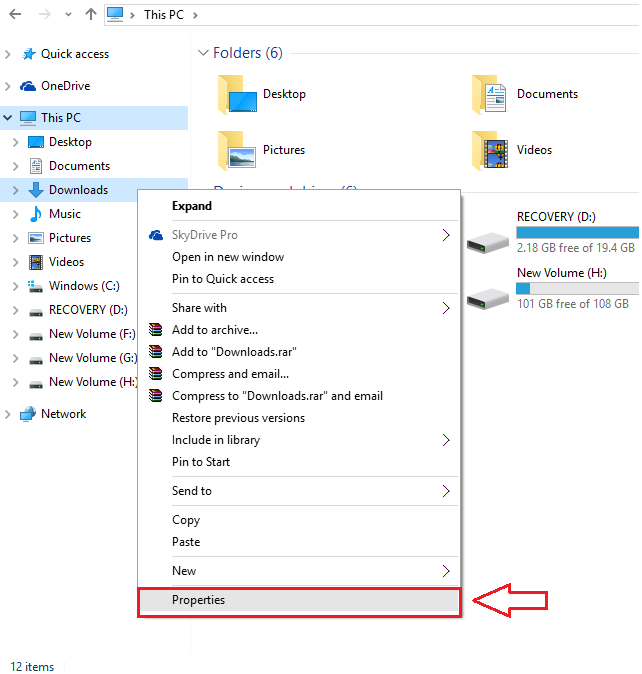 Arreglar la apertura de la carpeta de descargas demasiado lento en Windows 10