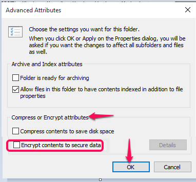 Cómo asociar los permisos de archivos o cifrar archivos en Windows 10