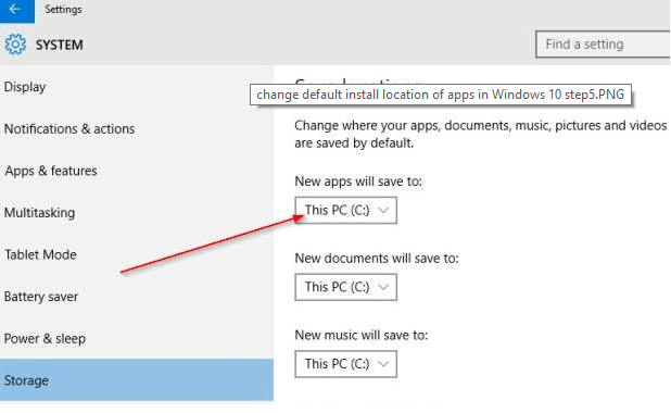 Cómo cambiar la carpeta de instalación predeterminada de las aplicaciones Windows 10