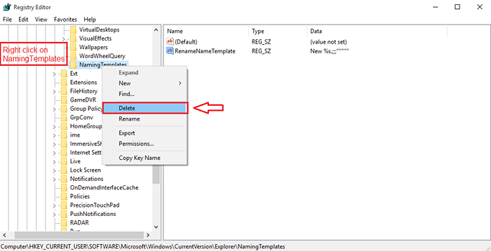 Comment modifier le nouveau schéma de nom de dossier par défaut dans Windows 10