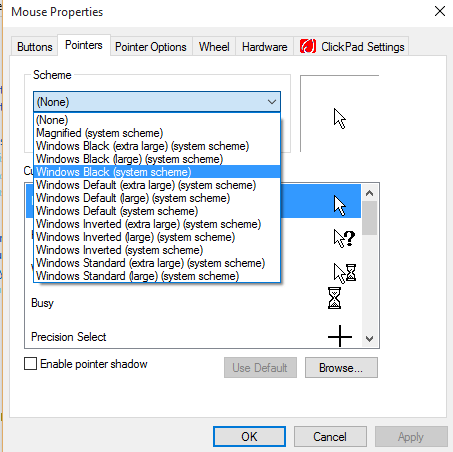 Comment changer la taille et la couleur du pointeur de la souris dans Windows 10