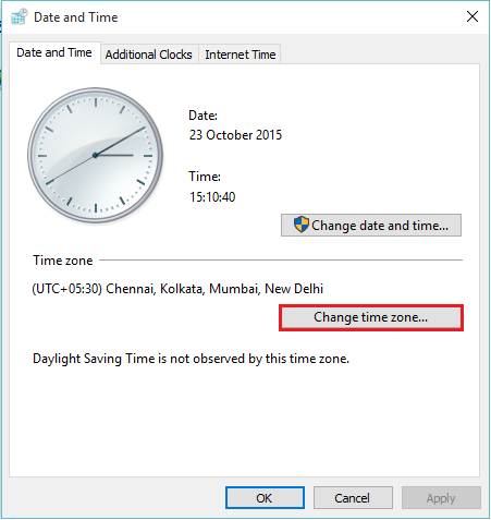 So ändern Sie die Zeitzone in Windows 10 PC