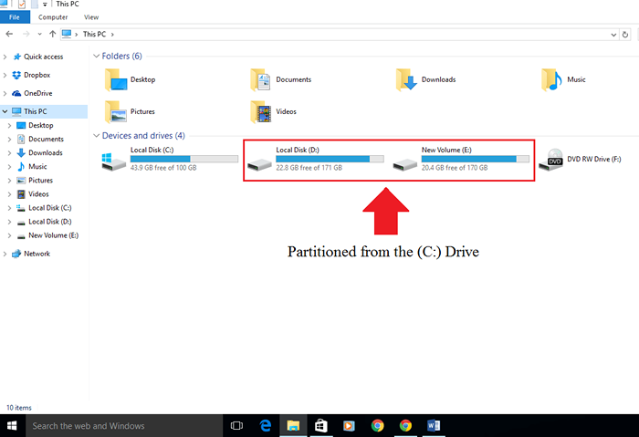 Como excluir uma partição de unidade no Windows 10