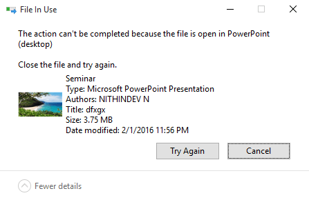 Como excluir arquivos (dizendo em uso) no Windows 10