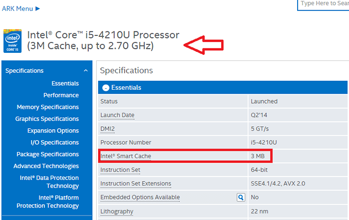 So bestimmen Sie die Cache -Größe des Prozessors in Windows 10