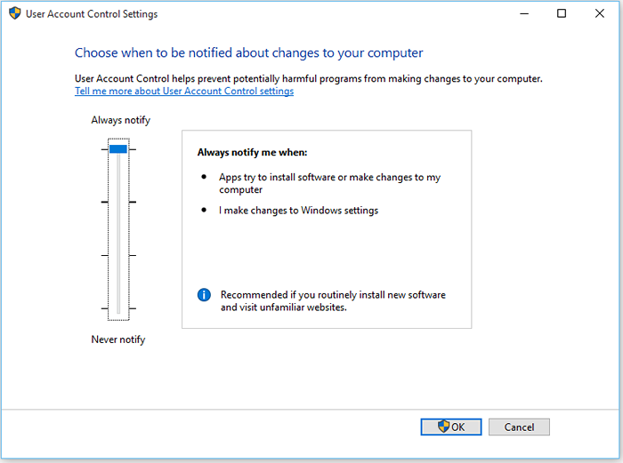 Jak wyłączyć podpowiedzi kontroli konta użytkownika (UAC) w systemie Windows 10