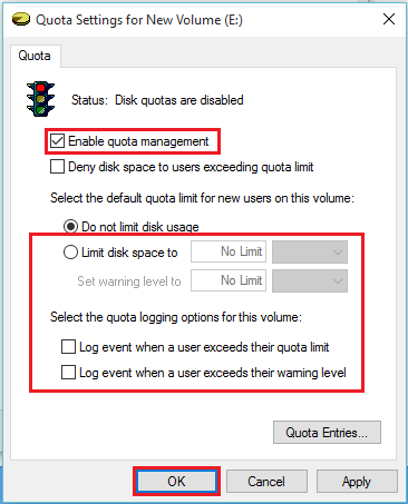 So aktivieren Sie das Quotenmanagement für Festplatten in Windows 10