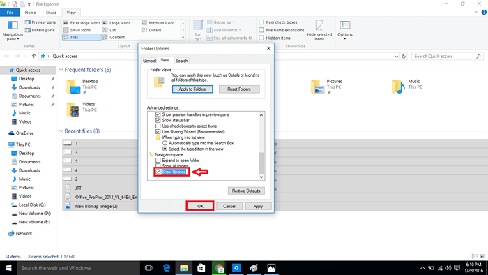 Comment activer et montrer les bibliothèques dans Windows 10