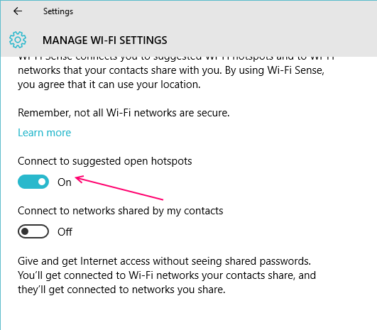 Cara Mengaktifkan Wi-Fi Sense di Windows 10 dan terhubung ke hotspot