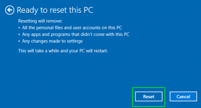 Cómo restablecer Windows 10 sin perder archivos