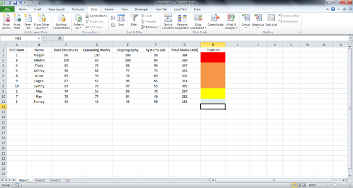 Cara mengurutkan kolom Microsoft Excel berdasarkan warna