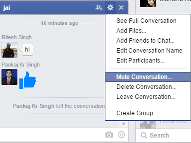 Cómo detener las notificaciones de mensajes de chat grupal en Facebook