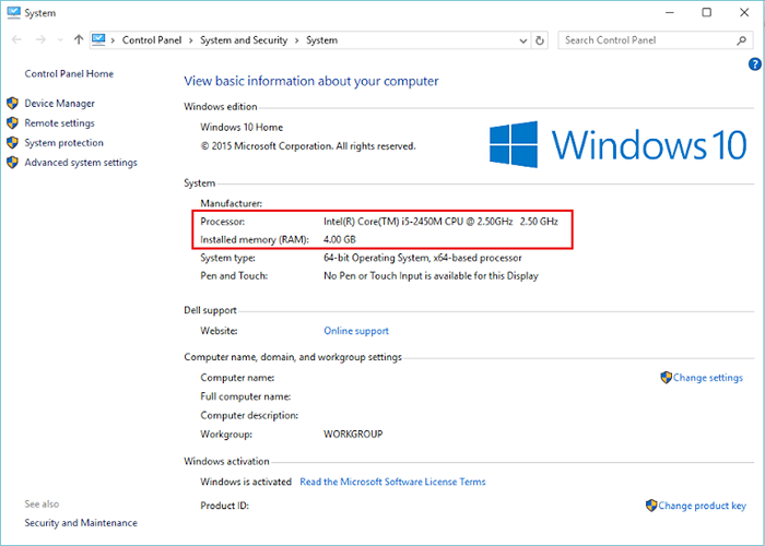 Comment afficher votre ordinateur RAM dans Windows 10