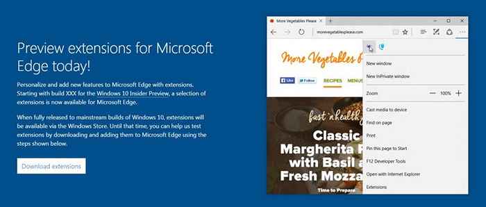 Microsoft lança suporte de extensão para Microsoft Edge