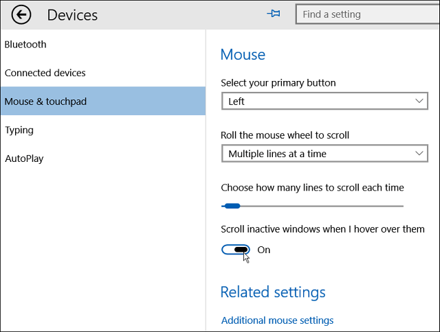 Langkah -langkah untuk melumpuhkan tetingkap tidak aktif menatal di Windows 10
