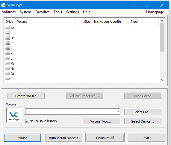 Gunakan Veracrypt untuk mengenkripsi drive di Windows PC