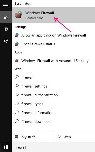 Win10Block Internet Akses program dengan membuat Peraturan Firewall