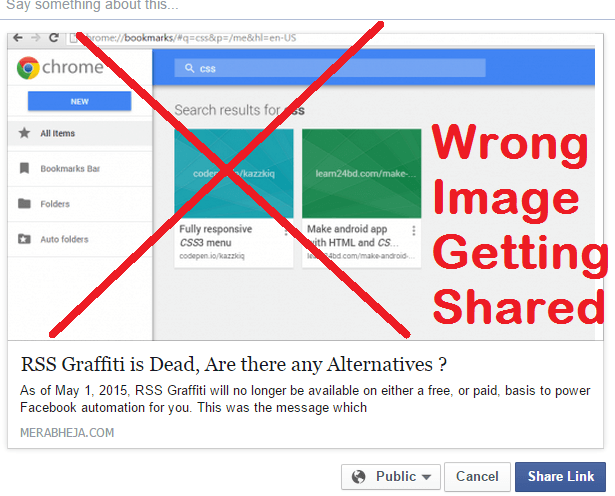 Imej yang salah dikongsi ke Facebook melalui WordPress ! Menetapkan